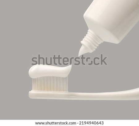 close up toothbrush with white toothpaste. teeth care concept. 