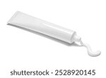 close up of  a toothpaste or beauty cream tube on white background