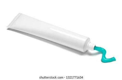 Close Toothpaste Tube On White Background Stock Photo 1239425029 ...