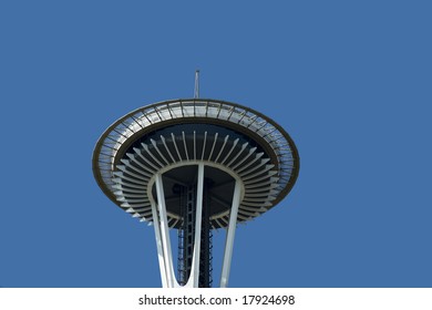 Close Up Of The Top Of The Seattle Space Needle