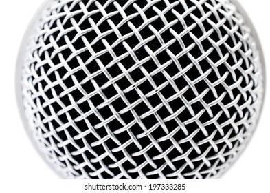 Close up top view of microphone on a white background .  - Powered by Shutterstock