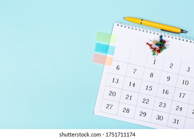 Close Top View On White Calendar Stock Photo 1751711174 | Shutterstock