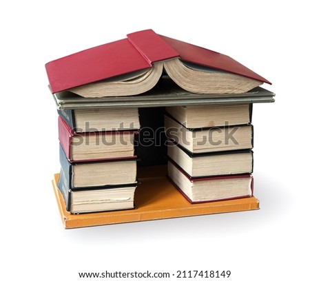 Close up top view retro ancient college text lesson heap shelter built set retro data class art style. Hardcover religion literary bible tome writer temple tower build city icon sign path design paper
