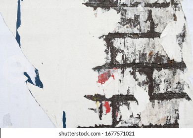 Close Up Of Torn Street Posters, Abstract Arty Paper Texture