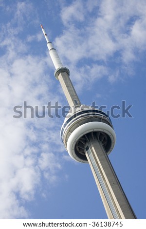 Close up of Toronto CN Tower / cityscape