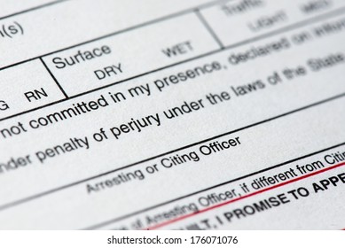 A Close Up Of A Traffic Ticket.