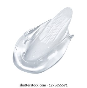 Close Up Of  A Transparent Gel Cream On White Background