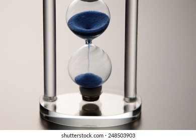 Close Up Of The Transparent Hour Glass