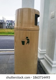 Close up of trash cans