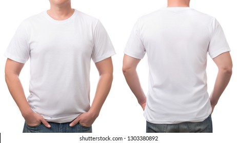 close up t-shirt cotton man pattern isolated on white. - Shutterstock ID 1303380892