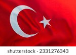 Close up of Turkish flag background.