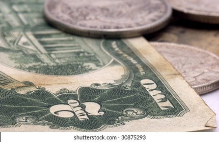 Close Up Of Two Dollar Bill