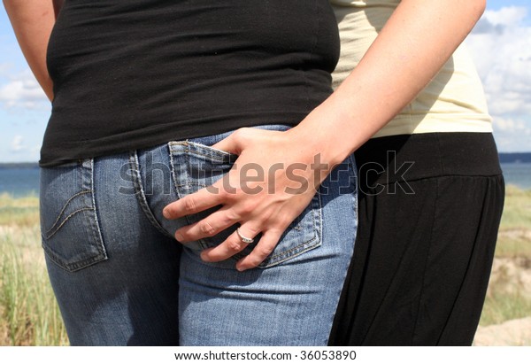 Lesbian Hand In Pants