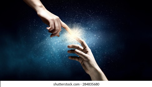 Close Two Hands Reaching Each Other Stock Photo 284835680 | Shutterstock