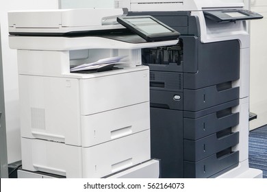 Close Up Two Office Printers