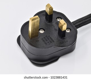 Close up of a UK three pin electric plug