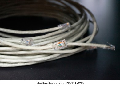 Close Up Of Unshielded Twisted Pair Category 6 Networking Cable