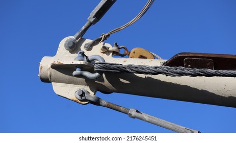 Close Up, Abstract  Picture Of Sail Boat Rigging