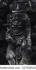 Close up. Bali Indonesia Giant statue isolated on black background.