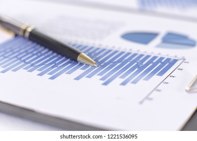 close up. ballpoint pen on the financial chart - Shutterstock ID 1221536095