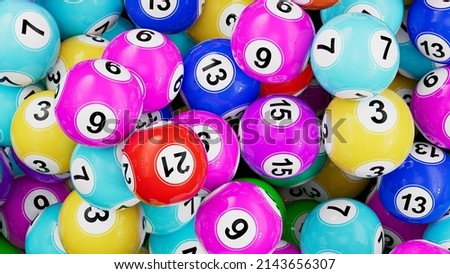 Close up. Bingo colorful balls background.