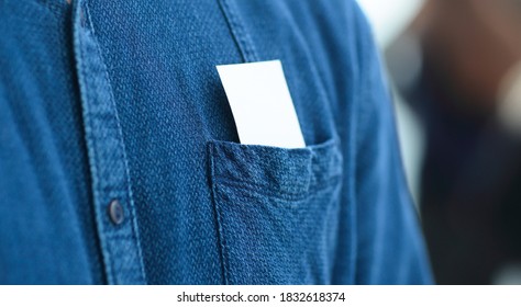 close up. business card in the pocket of a business man - Shutterstock ID 1832618374