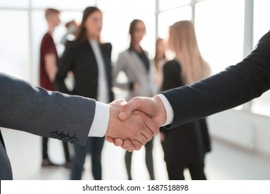 close up. business handshake in the office.