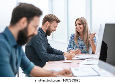 close up. a group of business people working in the office - Shutterstock ID 1607283895