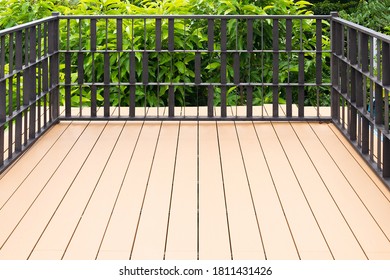 Close up. Old exterior wooden decking or flooring on the terrace. - Shutterstock ID 1811431426