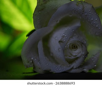 A close -up of a single white rose on a fluorescent green light background  - Powered by Shutterstock - Get 15% off with code: PIKWIZARD15