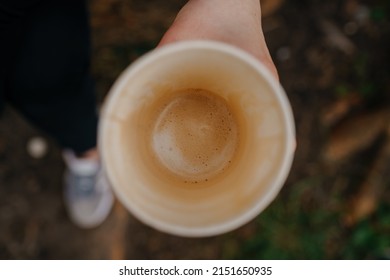 Close Up. Top Down View Of A Coffee Cup