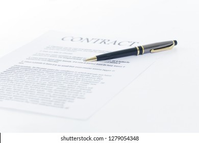 close up.contract and pen on the Desk - Shutterstock ID 1279054348