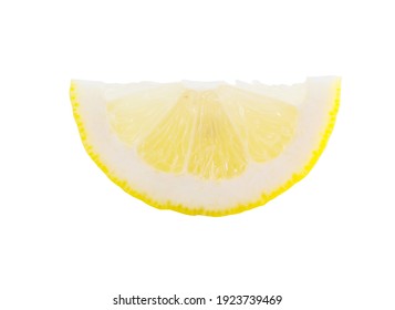 Close up,half Sliced lemon fruit isolated on white background