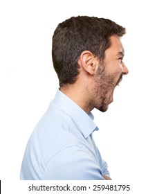 2,147 Angry shouting man profile Images, Stock Photos & Vectors ...