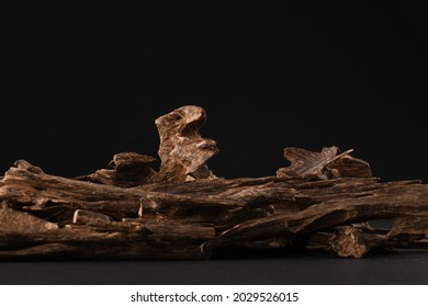 Close UpShot Of Sticks Of Oudh On Black Background The Incense Chips Used By Burning It Or For Arabian Oud Oils Or Bakhoor