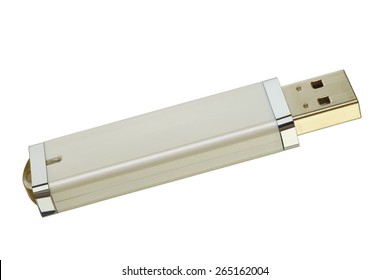 Close Up Of A USB Flash Memory Isolated On White, Adobe RGB