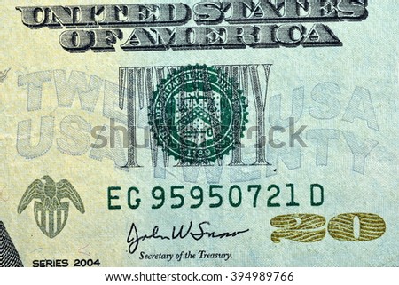 Close up USD, Dollar note 