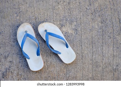 white blue slippers