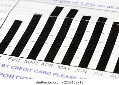 Close up of a utility bill with usage statistics - Shutterstock ID 2258152713