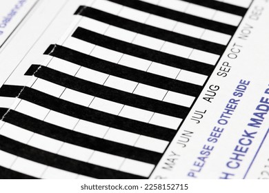 Close up of a utility bill with usage statistics - Shutterstock ID 2258152715