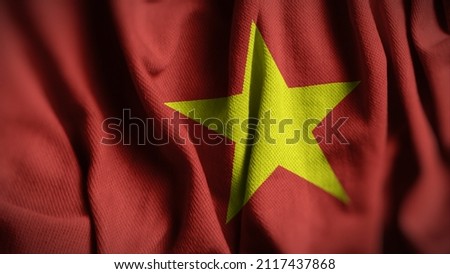 Close up of the Vietnam flag. Vietnam flag of background. Flag of Vietnamese.