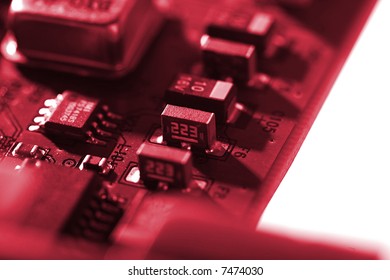 Close up view of the abstract microcircuit.