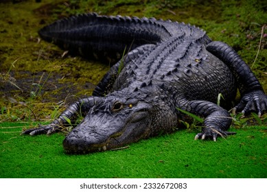 Close up view of an alligator