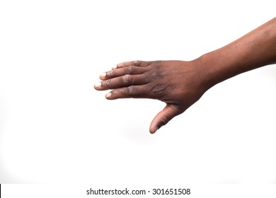 Close up view of a black / african mans hand from above