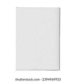 Close up view blank white tabloid paper isolated on white background.