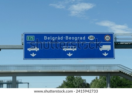 Similar – Motorway signpost to Berlin