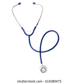 Close up view of blue stethoscope over isolated white background - Shutterstock ID 614280473