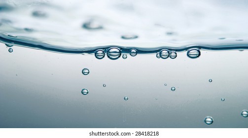 close up view of bubbles in water