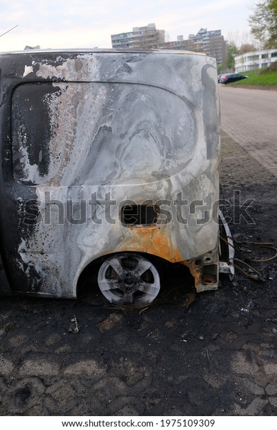 close up view of the\
burnt paint of a car