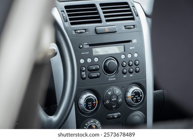 close up view of a car interioir